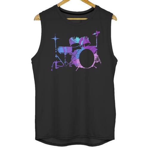 Cool Drum Kit Percussion Vintage Retro Drummer Costume Unisex Tank Top - Downbeat Supply