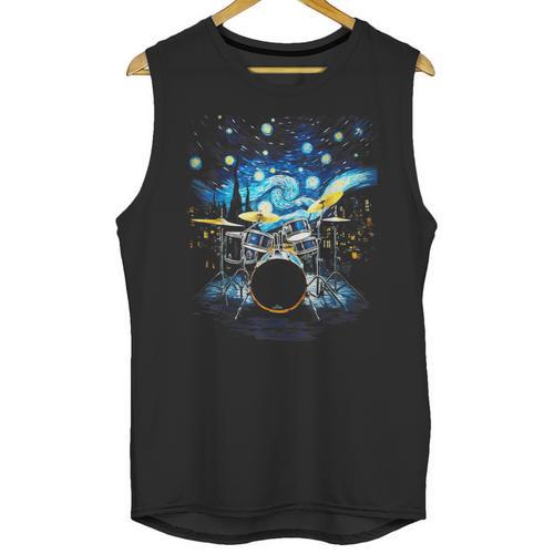 Drum Kit Percussionist Drummer Van Gogh Drums Unisex Tank Top - Downbeat Supply