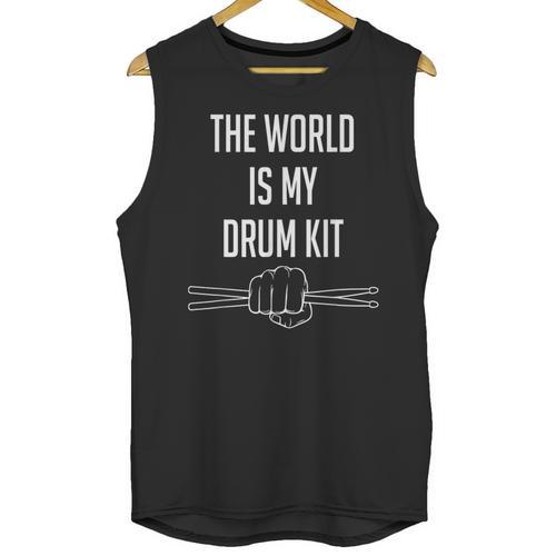 Drummer Saying The World Is My Drum Kit Unisex Tank Top - Downbeat Supply