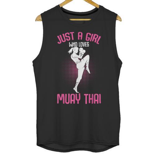 Just a Girl Who Loves Muay Thai Kids Girls Unisex Tank Top - Nak Muay Co.