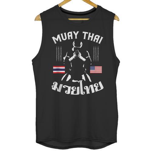 Muay Thai American Flag Martial Arts Thai Boxing Coach Unisex Tank Top - Nak Muay Co.