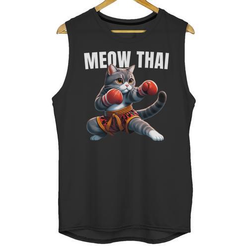 Muay Thai Cat Meow Thai Boxing Martial Art Kids Unisex Tank Top - Nak Muay Co.