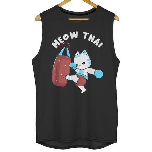 Muay Thai Cat Meow Thai Punch Bag Martial Arts Unisex Tank Top - Nak Muay Co.