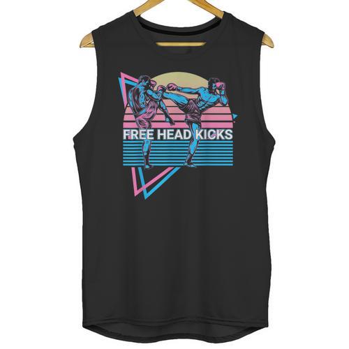 Muay Thai Kickboxing Retro Free Head Kicks Unisex Tank Top - Nak Muay Co.
