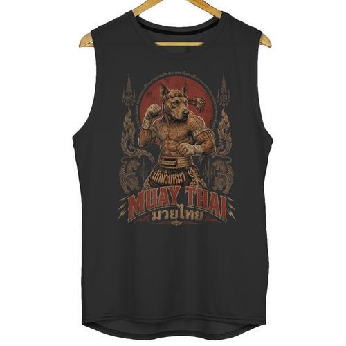 Muay Thai Roots Vintage Thai Boxing Fighter Thailand Dog Unisex Tank Top - Nak Muay Co.