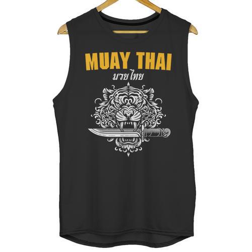 Muay Thai Sak Yant MMA Tattoo Tiger Lion Knife Martial Art Unisex Tank Top - Nak Muay Co.