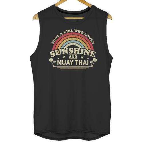 Muay Thai Shirt A Girl Who Loves Sunshine And Muay Thai Unisex Tank Top - Nak Muay Co.