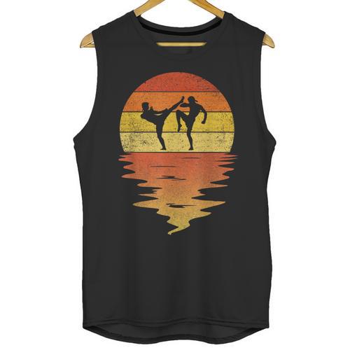 Muay Thai Shirt Retro Sunset 70s Vintage Muay Thai Unisex Tank Top - Nak Muay Co.