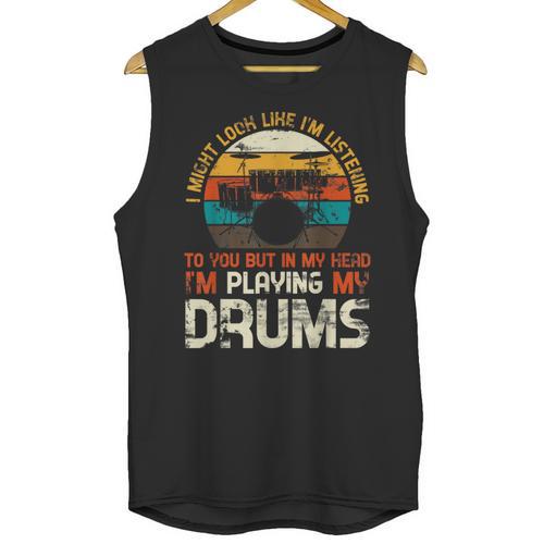 Musician Drummer Music Lover Drum Kit Unisex Tank Top - Downbeat Supply