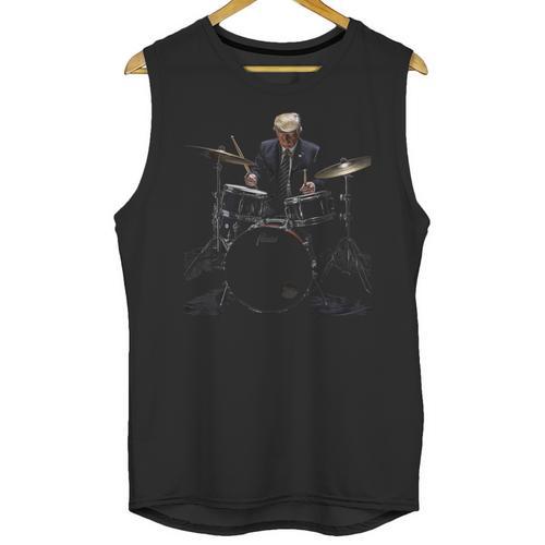 Percussion Player Drumset Retro Drum Kit Percussionist Trump Drummer Drums 2024 -Adults Unisex Tank Top - Downbeat Supply