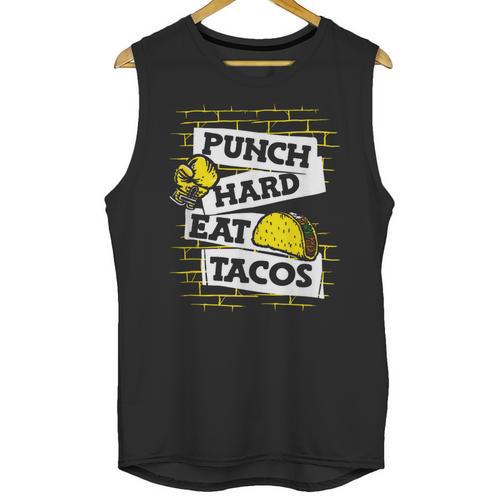 Punch Hard Eat Tacos Professional Boxer Muay Thai Boxing Unisex Tank Top - Nak Muay Co.