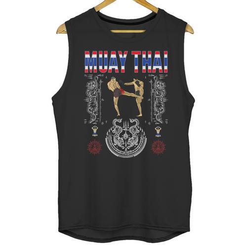 Sawadee Thai Traditional Sak Yant Thai Twin Tiger Muay Thai Unisex Tank Top - Nak Muay Co.