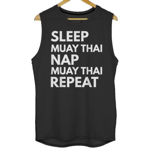 Sleep Nap Muay Thai Repeat Lover Martial Arts Unisex Tank Top - Nak Muay Co.