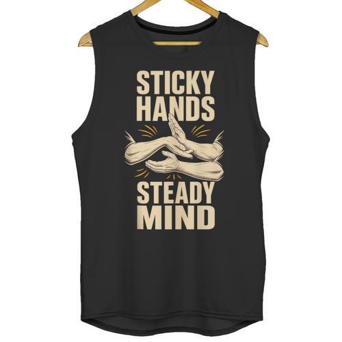 Sticky Hands Steady Mind Muay Thai Boxing Sleeveless Unisex Tank Top - Nak Muay Co.