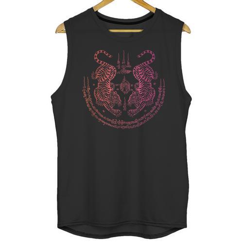 Thai Tattoo Twin Tiger Sak Yant Muay Thai Thailand Graphic Unisex Tank Top - Nak Muay Co.
