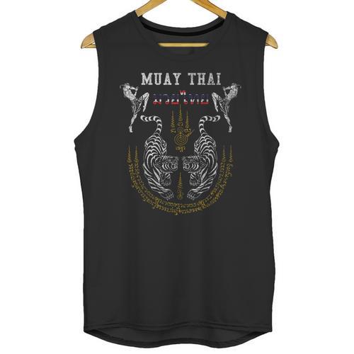 Twin Tiger Sak Yant Muay Thai Fighter Tee Martial Art Unisex Tank Top - Nak Muay Co.