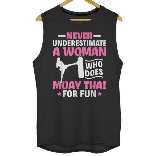 Never Underestimate A Woman Thai Boxing Muay Thai Fighter Unisex Tank Top - Nak Muay Co.