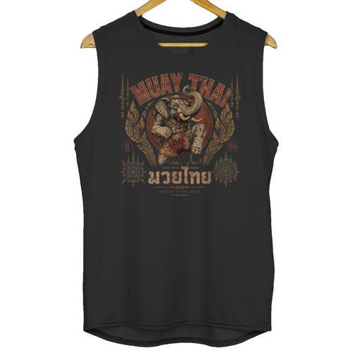 Vintage Muay Thai Chaiya Thai Boxing Fighter Style Elephant Unisex Tank Top - Nak Muay Co.