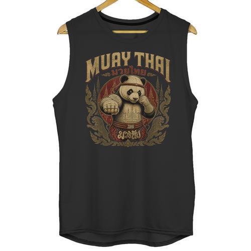 Vintage Muay Thai Gym Thai Boxing Training Fighter Panda Unisex Tank Top - Nak Muay Co.