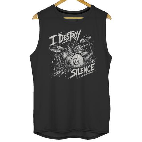 Women's Drum Kit I Destroy Silence Art Unisex Tank Top - Downbeat Supply
