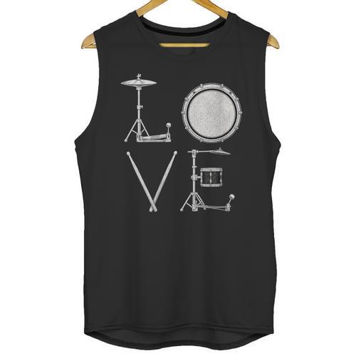 Women's Drum Kit Love Illustration For Music Enthusiasts Unisex Tank Top - Downbeat Supply