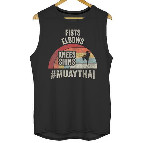 Women's Retro Muay Thai Martial Arts Fighter Graphic Unisex Tank Top - Nak Muay Co.