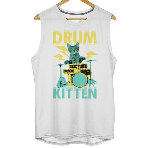Cute Drummer Cat Drum Kitten Unisex Tank Top - Downbeat Supply