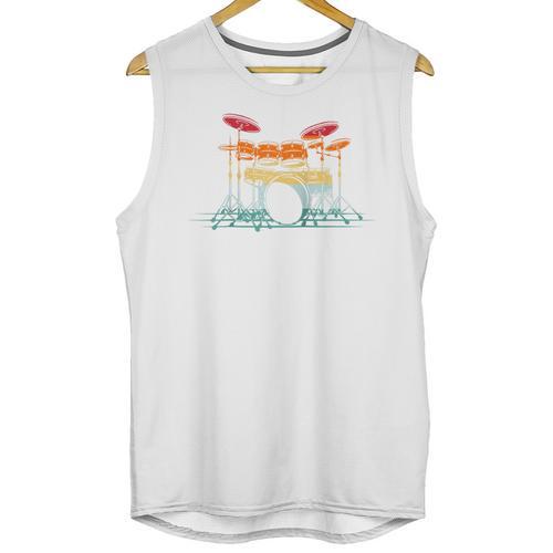 Drum Kit Musical Retro Instrument Musician Raglan Baseball Tee Unisex Tank Top - Downbeat Supply