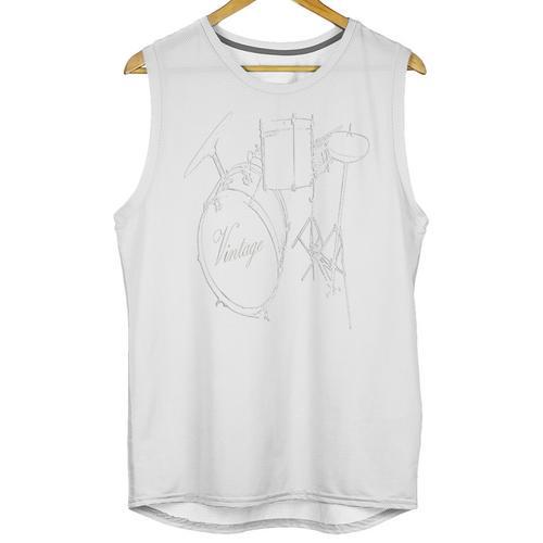Drum Kit Vintage Drum Set Drummer Raglan Baseball Tee Unisex Tank Top - Downbeat Supply