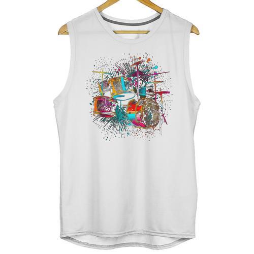 Drums Pop Art Drummer Drum Kit Unisex Tank Top - Downbeat Supply