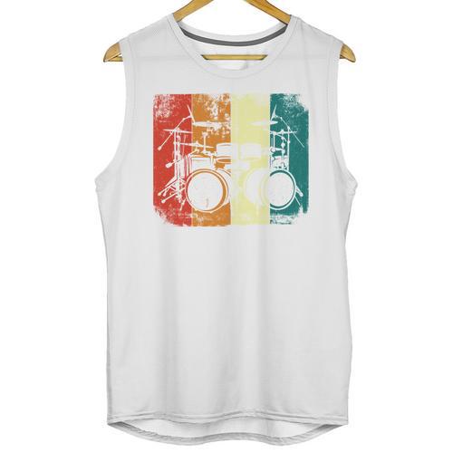 Drumset Cool Retro Vintage Drum Kit Drummer Music Percussion Unisex Tank Top - Downbeat Supply