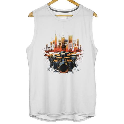 Drumset Drum Kit Music Drummer Drumming Raglan Baseball Tee Unisex Tank Top - Downbeat Supply