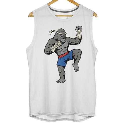 Gorilla Muay Thai Combat Sport Fighter Martial Arts 8 Limbs Raglan Baseball Tee Unisex Tank Top - Nak Muay Co.