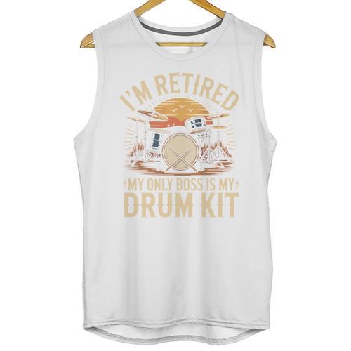 I'm Retired My Only Boss Is My Drum Kit Drums Drummer Unisex Tank Top - Downbeat Supply