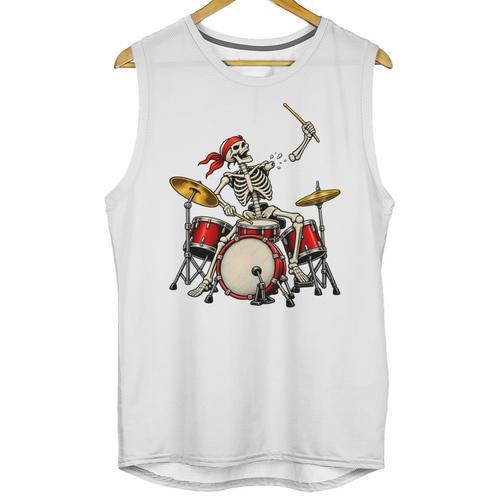 Skeleton Drummer Skull Drum Kit Halloween Unisex Tank Top - Downbeat Supply