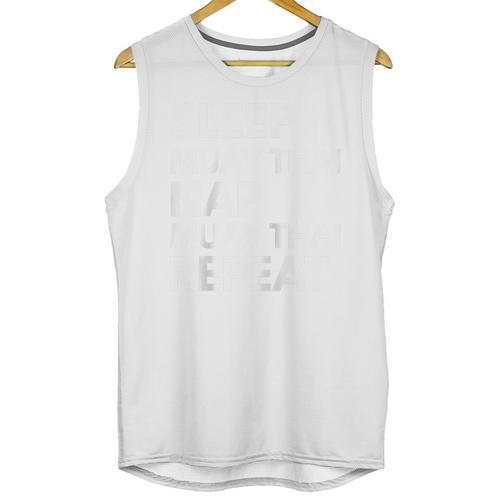 Sleep Nap Muay Thai Repeat Lover Martial Arts Raglan Baseball Tee Unisex Tank Top - Nak Muay Co.