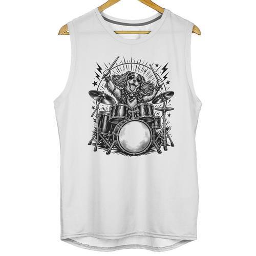 Spaniel Rock Drum Kit Unisex Tank Top - Downbeat Supply