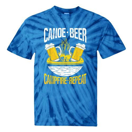 Canoe Beer Campfire Repeat Kayak Canoe Tie-Dye T-Shirts - Paddle Life