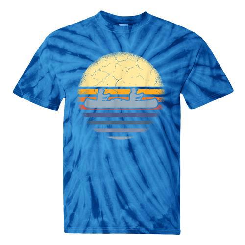 Canoe Canoeing Vintage Sunset Tie-Dye T-Shirts - Paddle Life