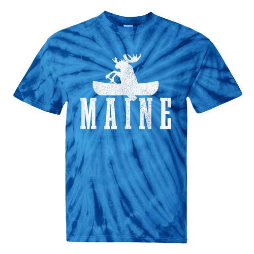 Maine Canoe Kayak Moose USA America Souvenir Tie-Dye T-Shirts - Paddle Life