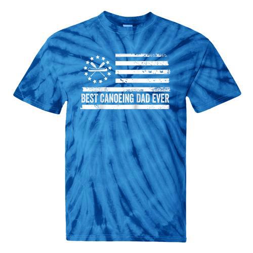 Canoeing Canoe US American Flag Patriotic Retro Raglan Baseball Tee Tie-Dye T-Shirts - Paddle Life