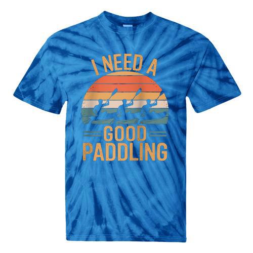I Need A Good Paddling Retro Sunset Canoe Raglan Baseball Tee Tie-Dye T-Shirts - Paddle Life