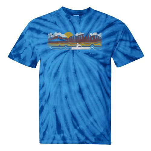 Trendy Canoe Silhouette Colourful Landscape Raglan Baseball Tee Tie-Dye T-Shirts - Paddle Life