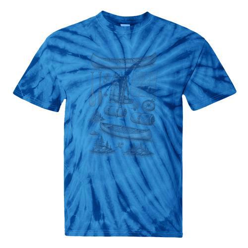 Women's Canoe Wilderness Gear Vintage Chart Collection Illustration Tie-Dye T-Shirts - Paddle Life