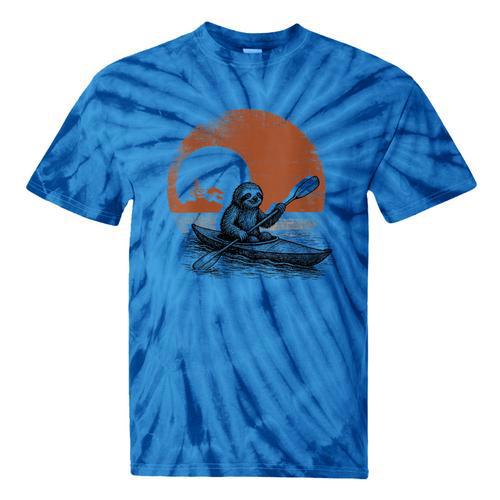Women's Kayaking Sloth Kayak Kayaker Canoe Paddling Tie-Dye T-Shirts - Paddle Life