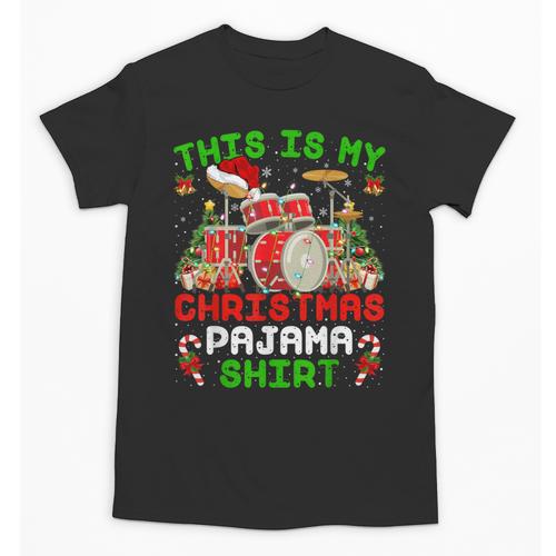 This Is My Christmas Pajama Shirt Drum Kit Christmas Unisex T-Shirt - Downbeat Supply