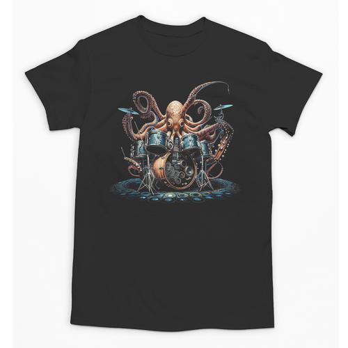 Drum Kit Percussionist Drummer Octopus Playing Drums Unisex T-Shirt - Downbeat Supply