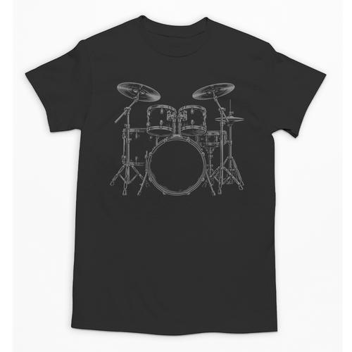 Drum Kit Rock Music Percussion Unisex T-Shirt - Downbeat Supply