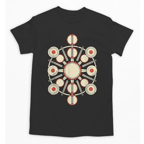 Drummer Drum Kit Mandala Percussionist Music Lover Unisex T-Shirt - Downbeat Supply