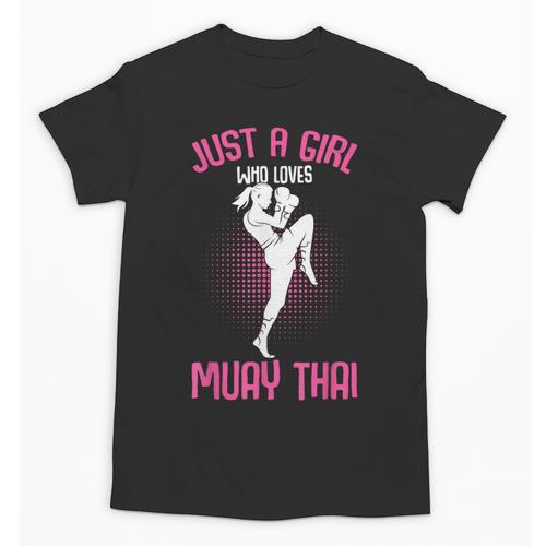 Just a Girl Who Loves Muay Thai Kids Girls Unisex T-Shirt - Nak Muay Co.
